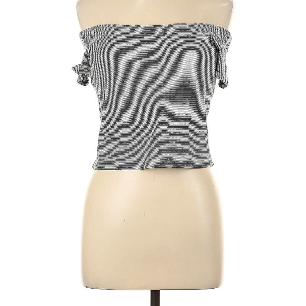 Gray Off-Shoulder Women's Top